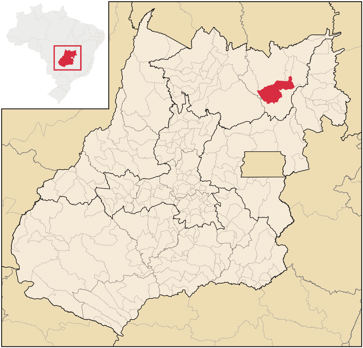 Mapa de localização do município de Alto Paraíso de Goiás dentro do estado de Goiás
