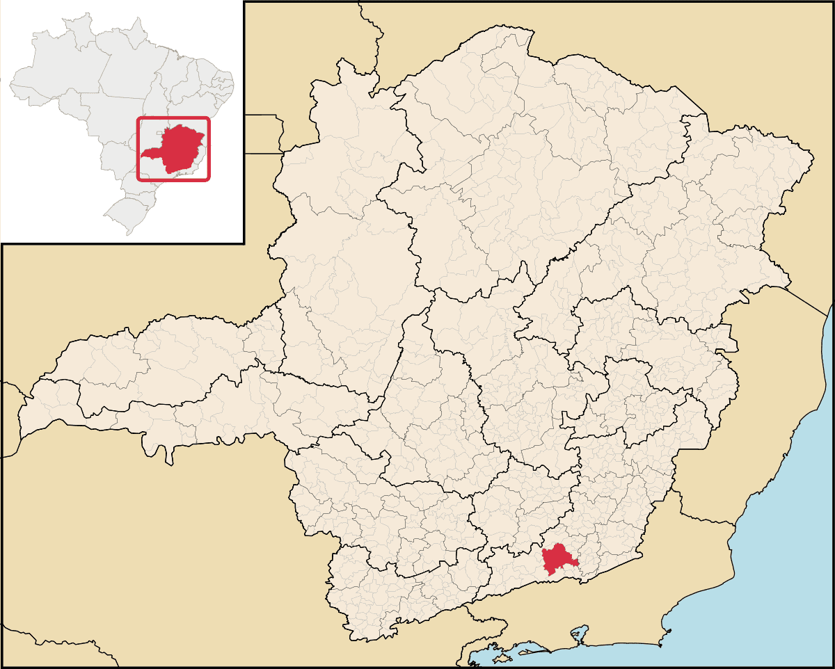 Mapa de localização do município de Juiz de Fora dentro do estado de Minas Gerais
