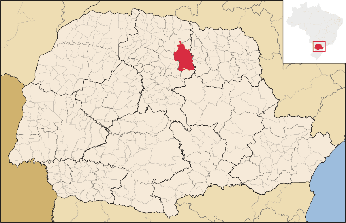Mapa de localização do município de Londrina dentro do estado do Paraná