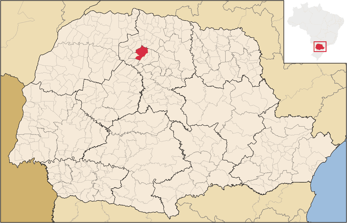 Mapa de localização do município de Maringá dentro do estado do Paraná