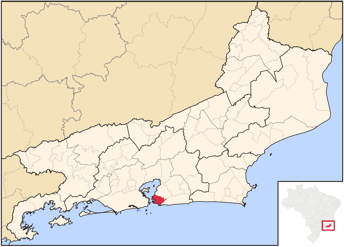 Mapa de localização do município de Niterói dentro do estado do Rio de Janeiro