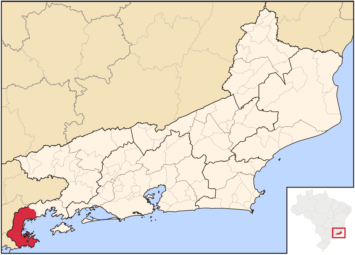 Mapa de localização do município de Paraty dentro do estado do Rio de Janeiro