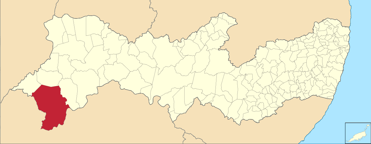 Mapa de localização do município de Petrolina dentro do estado de Pernambuco