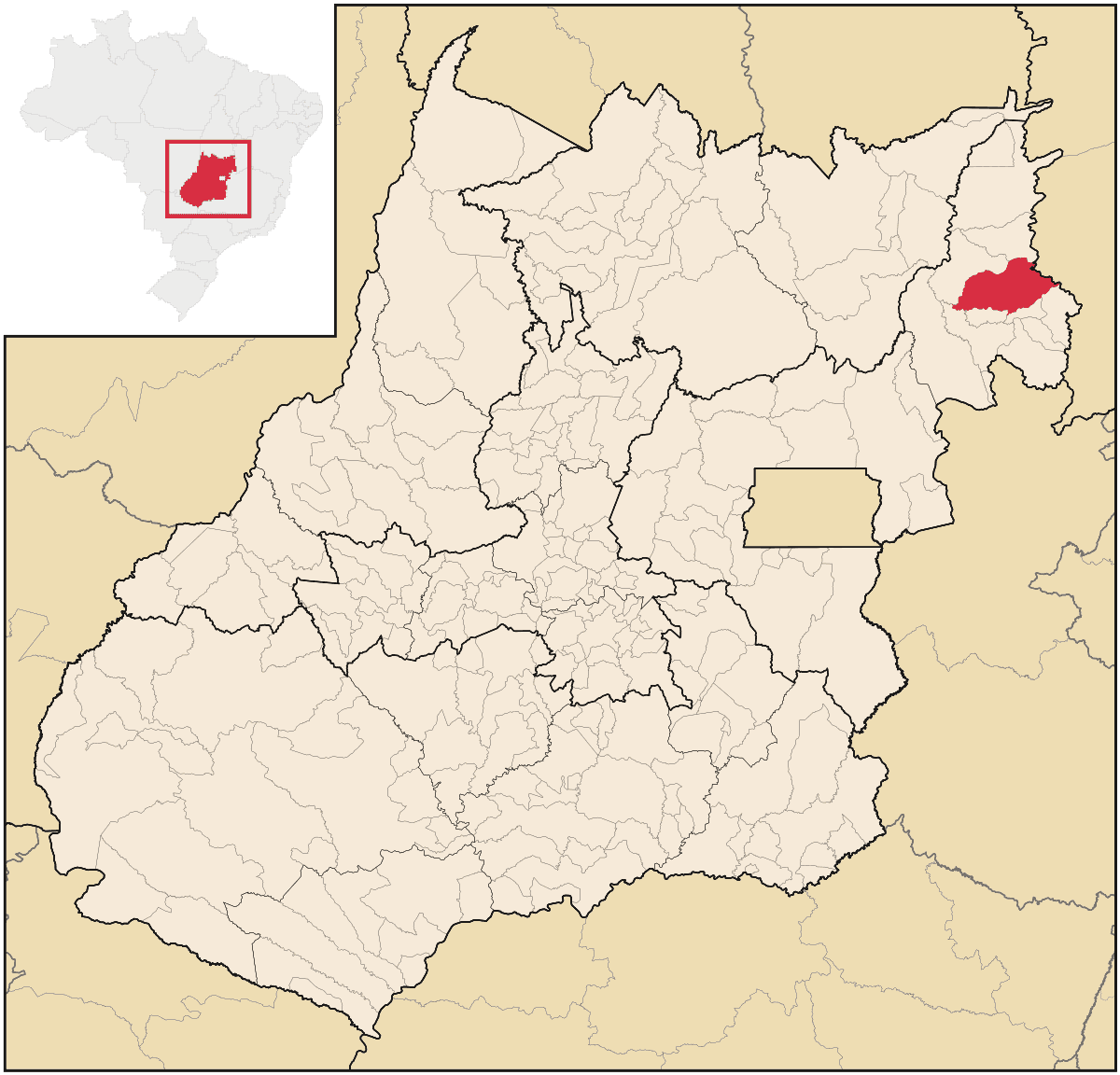 Mapa de localização do município de Posse dentro do estado de Goiás