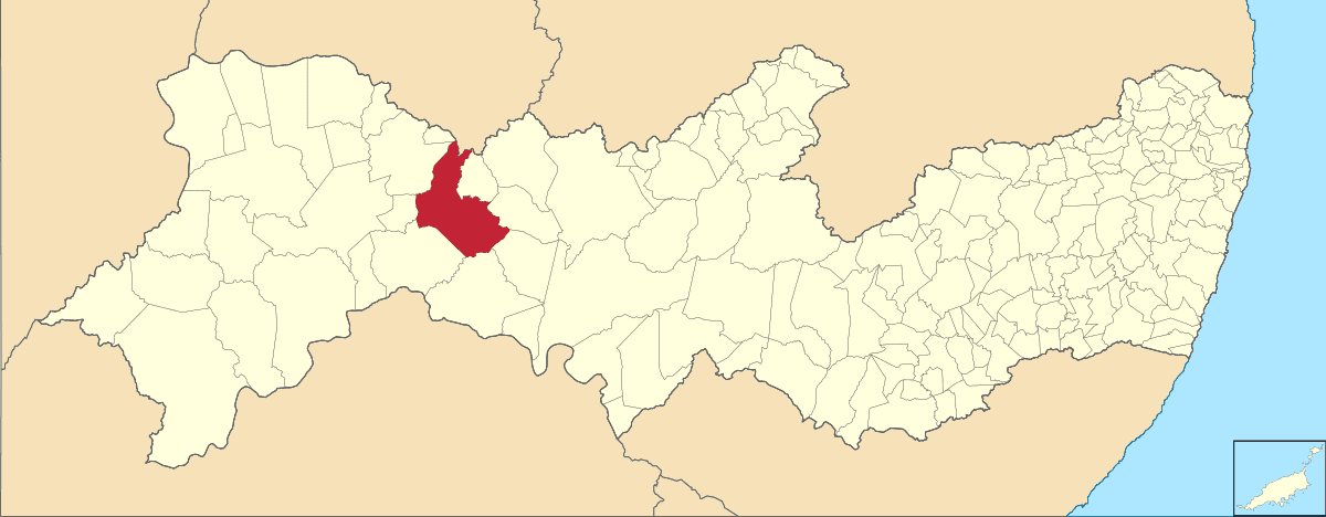 Mapa de localização do município de Salgueiro dentro do estado de Pernambuco